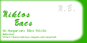 miklos bacs business card